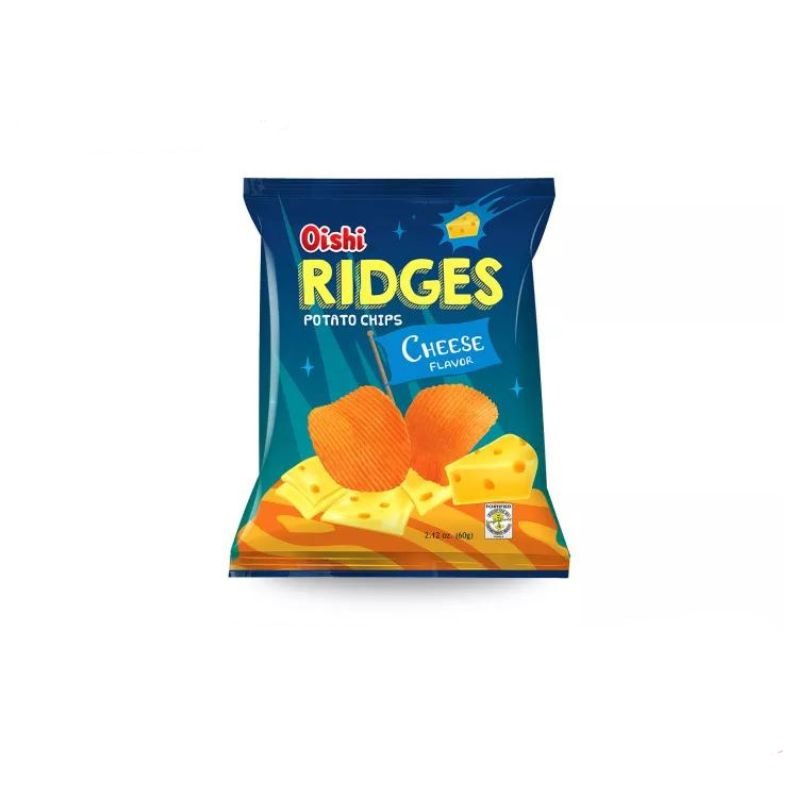 Oishi Ridges Potato Chips Cheese Flavor Snacks 60g