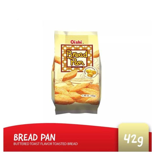 Oishi Bread Pan Savoury Toasted Bread Buttered Toast Flavor Snacks 42g