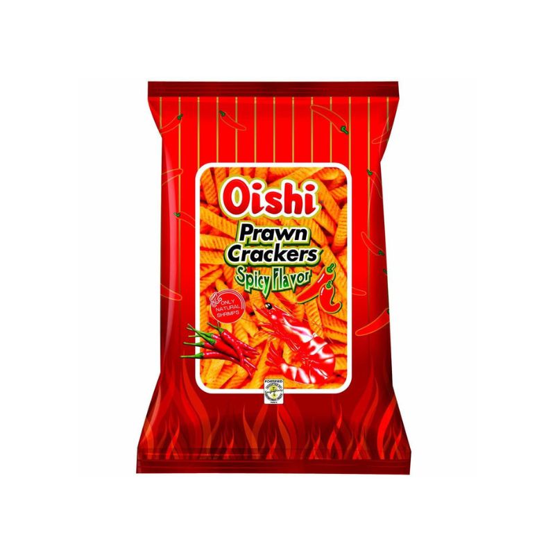 Oishi Prawn Crackers Spicy Flavor Snacks