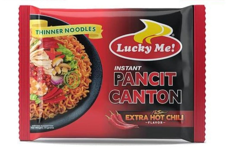 Lucky Me! Instant Pancit Canton Extra Hot Chili Flavor 75g